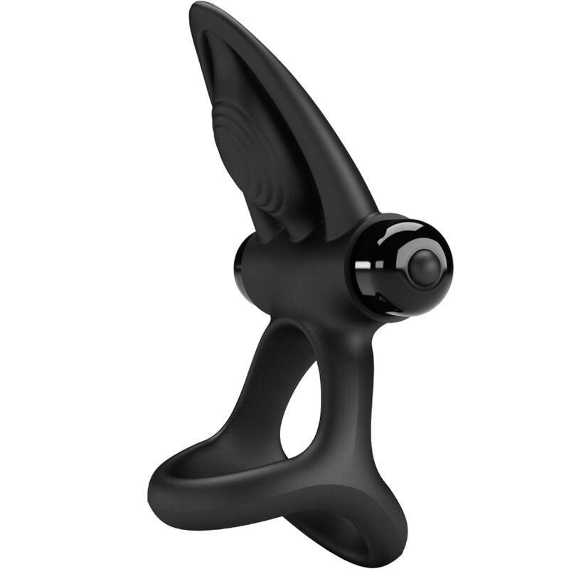 Pretty Love Anello Vibrante con Setole e Delfino Nero – immagine 2