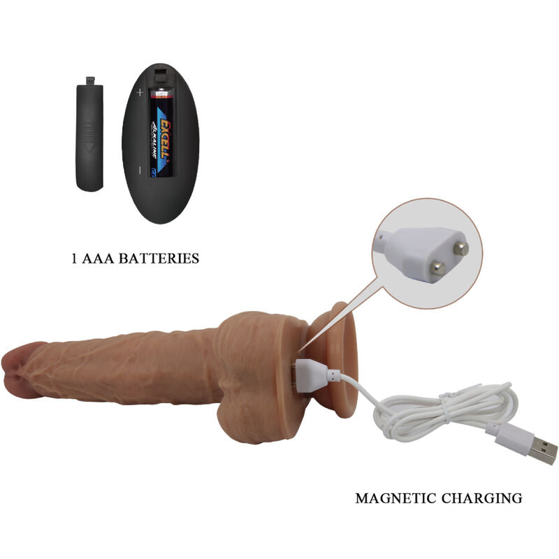 Pretty Love Jonathan Dildo Vibrante con Spinta e Telecomando 21 cm – immagine 5