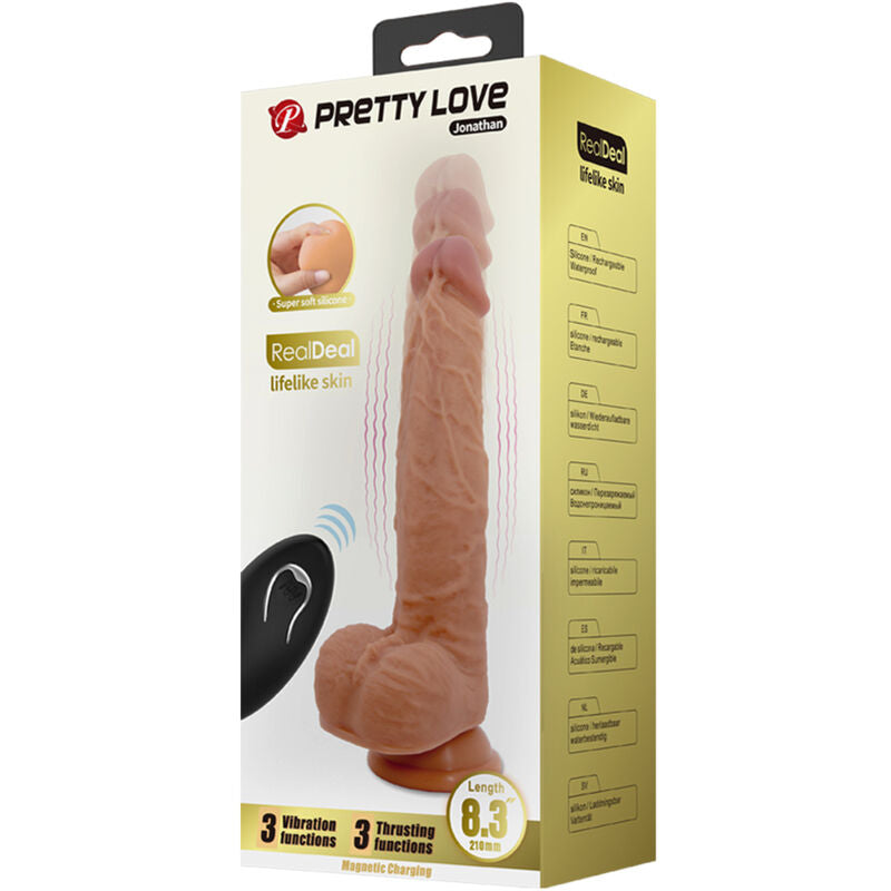 Pretty Love Jonathan Dildo Vibrante con Spinta e Telecomando 21 cm – immagine 7