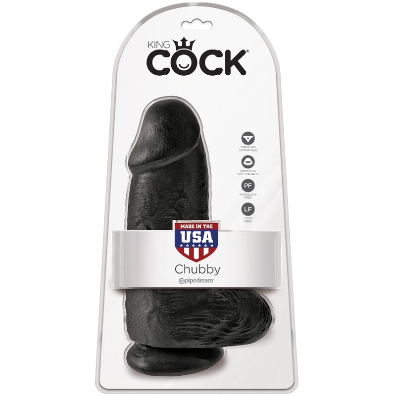 King Cock Chubby Dildo Realistico Spesso 23 cm Nero – immagine 6