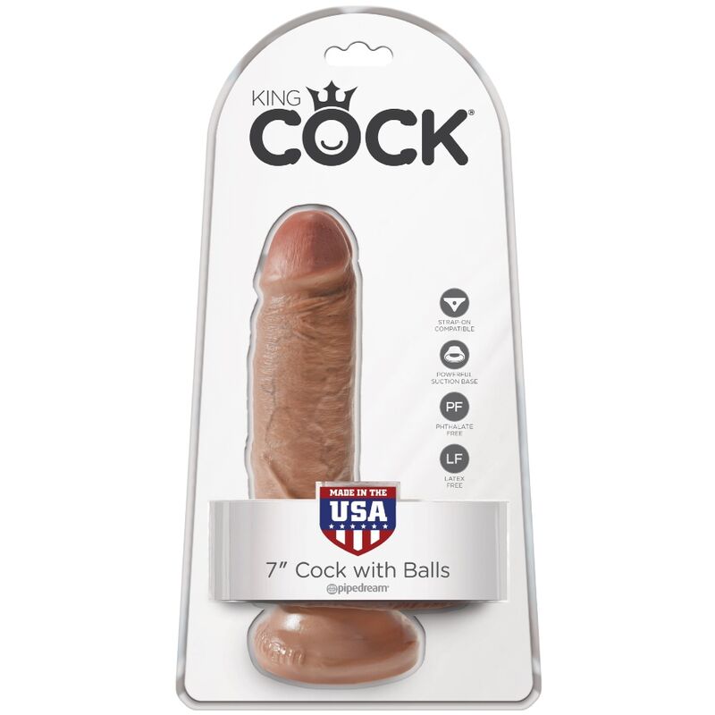 King Cock Dildo Realistico con Testicoli 13,2 cm Caramello – immagine 6