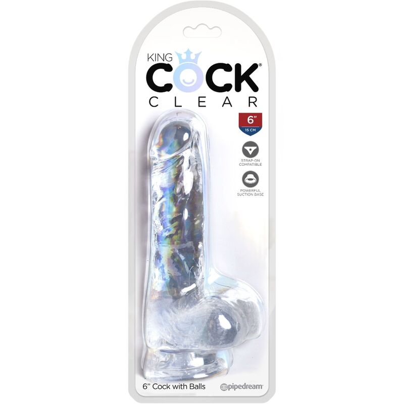 King Cock Clear Dildo con Testicoli 13,5 cm Trasparente – immagine 5