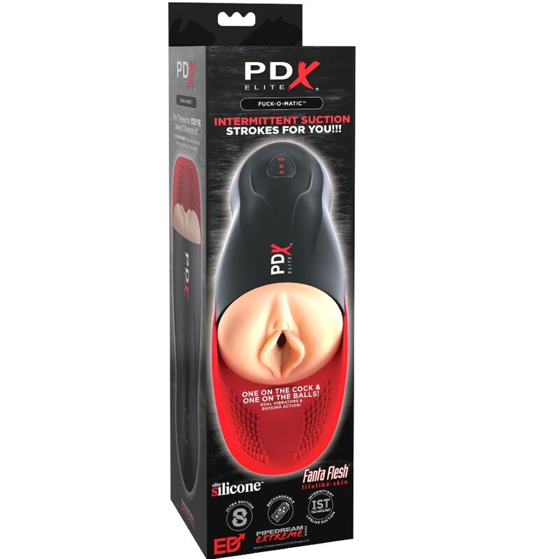 PDX Elite Fuck-O-Matic Masturbatore con Aspirazione e Doppia Vibrazione