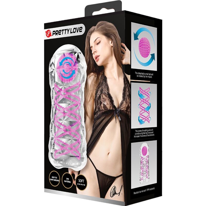 Pretty Love Fantasy Masturbatore Trasparente con Spirale Rotante – immagine 9
