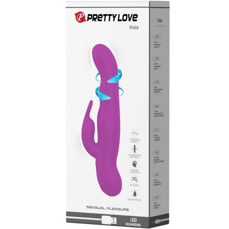 Pretty Love Hale Vibratore Rotante con Stimolatore Clitoride Lilla – immagine 10