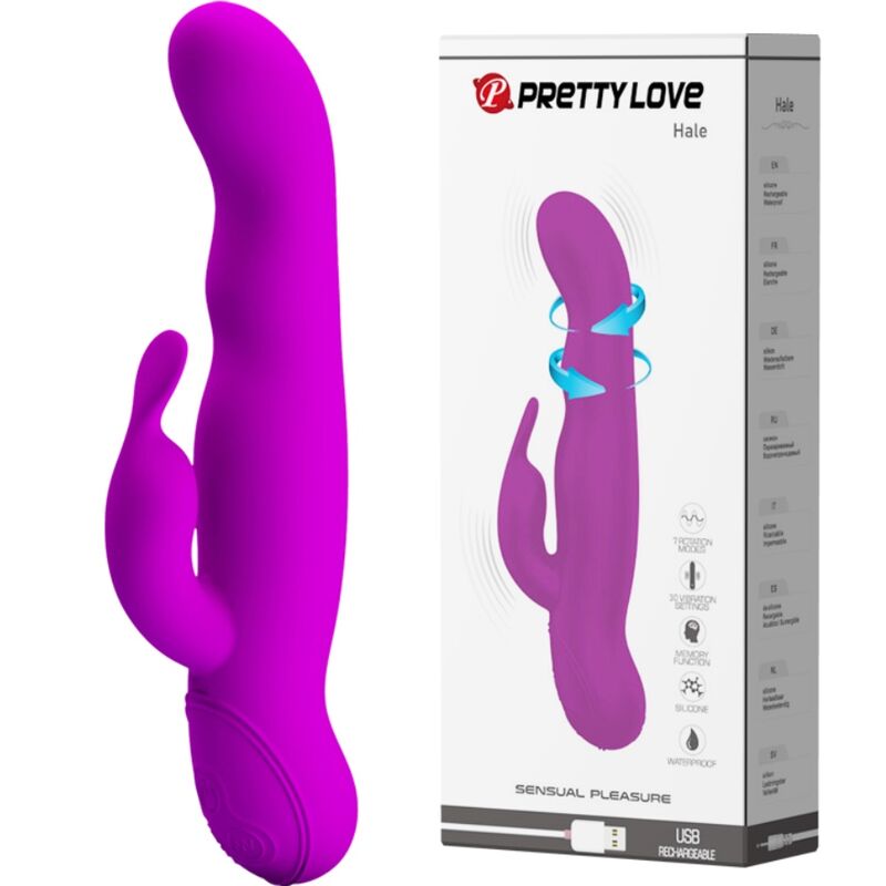 Pretty Love Hale Vibratore Rotante con Stimolatore Clitoride Lilla – immagine 2
