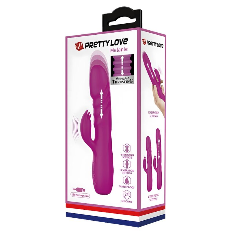Pretty Love Melanie Vibratore Rabbit con Spinta Viola – immagine 8