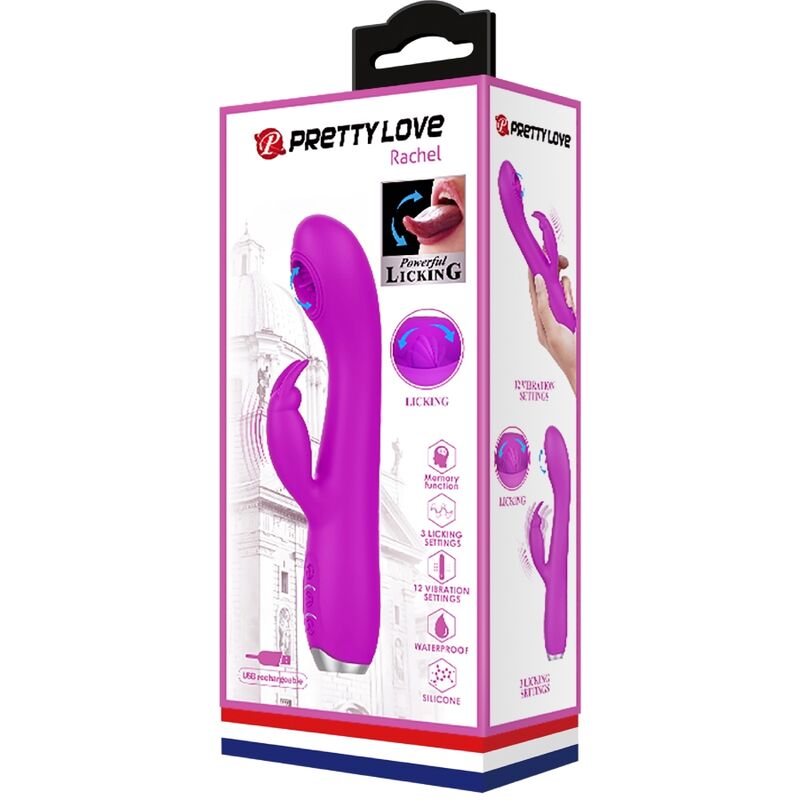 Pretty Love Rachel Vibratore con Lingua e Ventosa Viola – immagine 10
