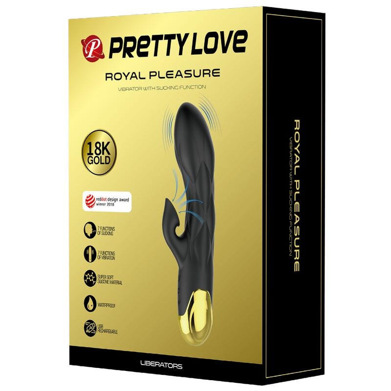Pretty Love Liberators Vibratore di Lusso con Aspirazione Nero e Oro – immagine 7