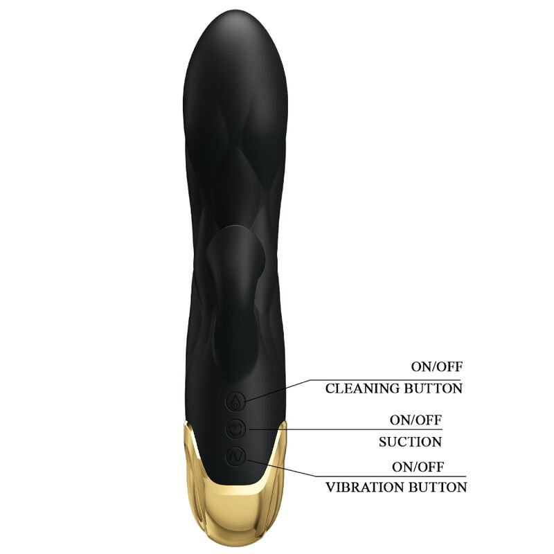 Pretty Love Liberators Vibratore di Lusso con Aspirazione Nero e Oro – immagine 3