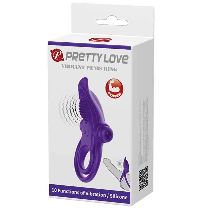 Pretty Love Anello Vibrante in Silicone Viola 10 Funzioni – immagine 9