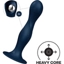 Satisfyer Double Ball-R dildo in silicone con sfere appesantite blu – foto 3