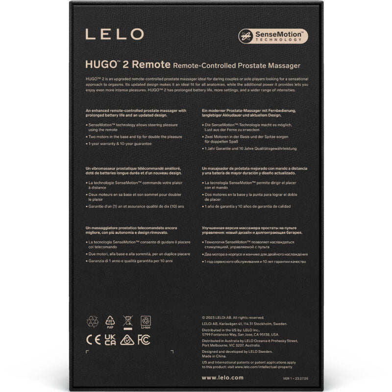 LELO Hugo 2 Remote Massaggiatore Prostatico con Telecomando Nero – immagine 4