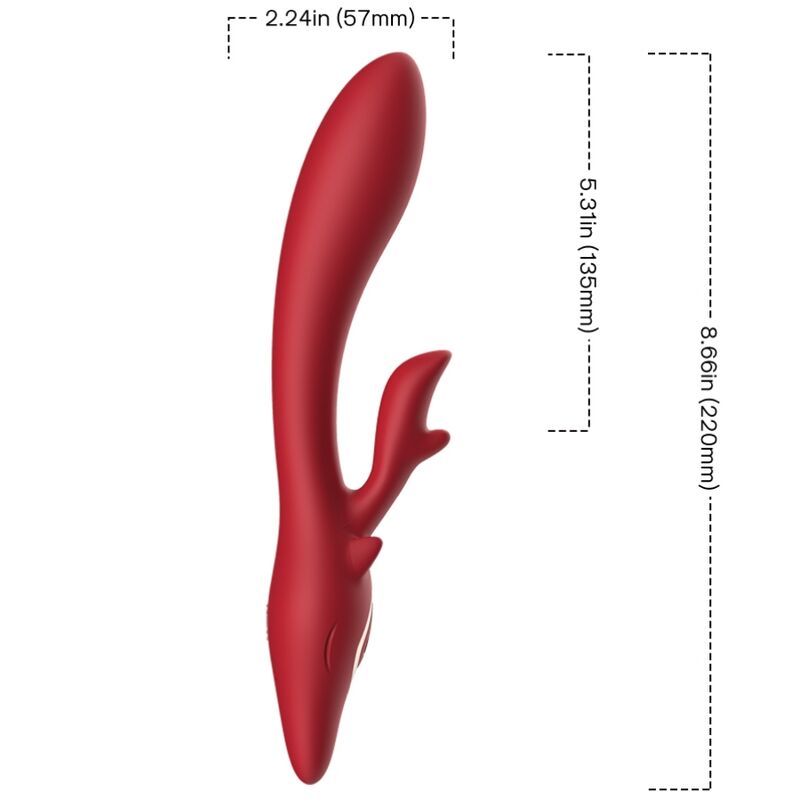 Armony Elk Vibratore Rabbit Rotante Curvo Rosso – immagine 2