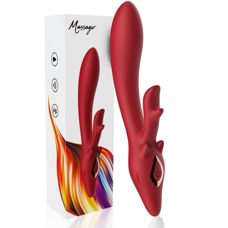 Armony Elk Vibratore Rabbit Rotante Curvo Rosso – immagine 5