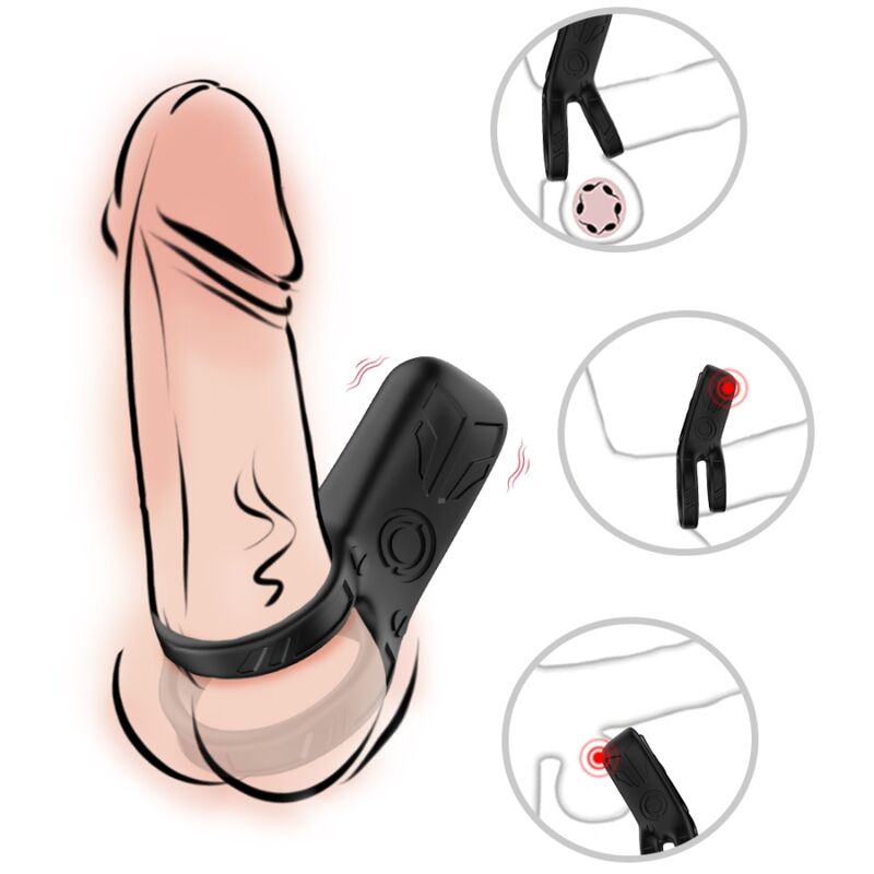 Armony Doppio Anello Vibrante Nero 101 mm – immagine 2