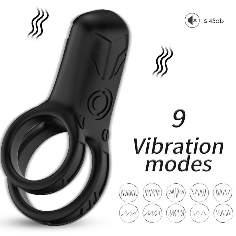 Armony Doppio Anello Vibrante Nero 101 mm