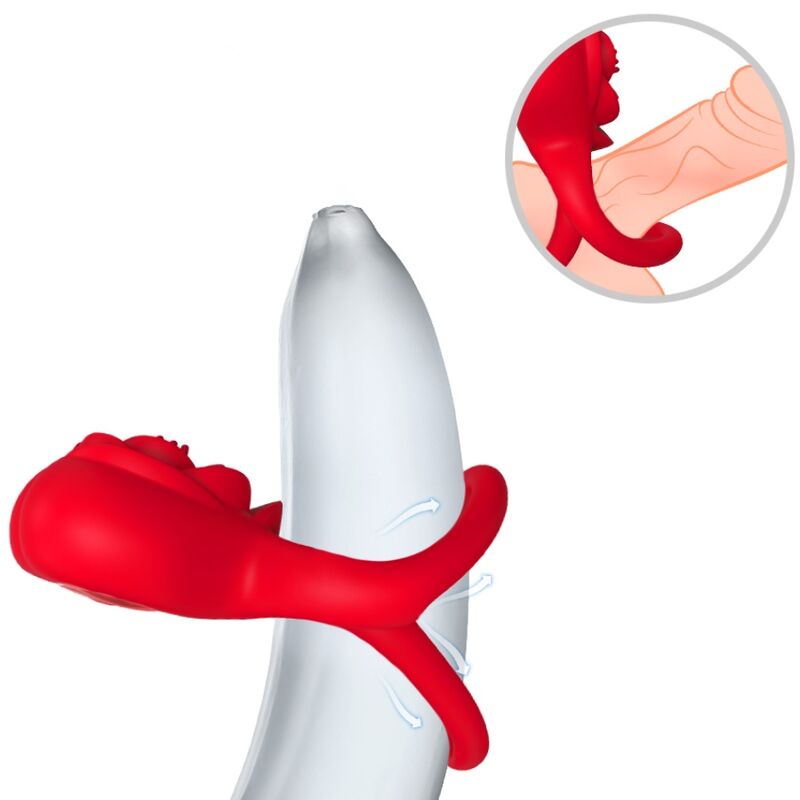 Armony Doppio Anello Vibrante a Cuore Rosso – immagine 2