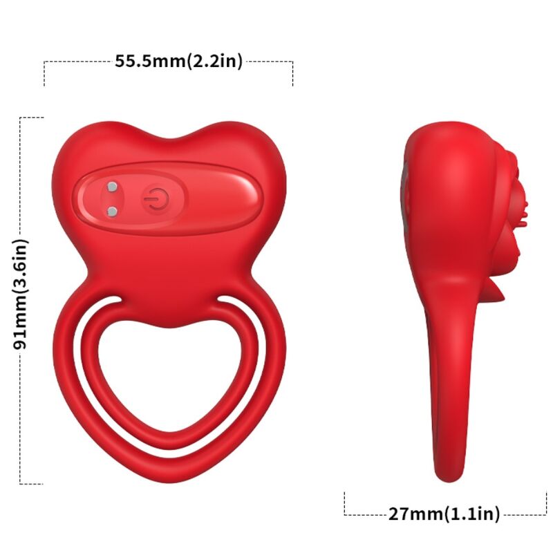Armony Doppio Anello Vibrante a Cuore Rosso – immagine 3