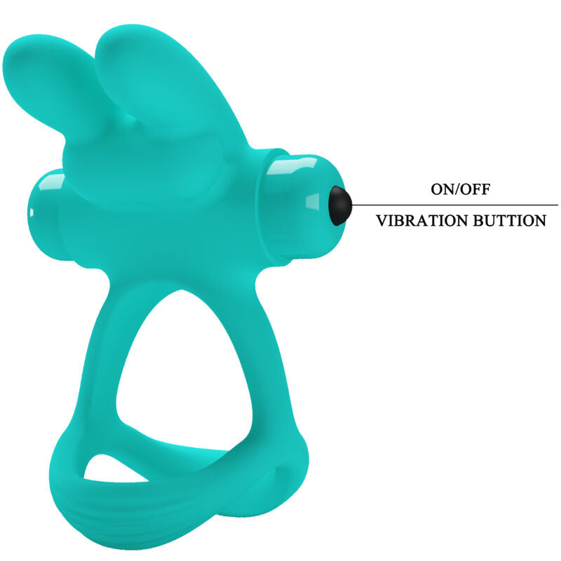 Pretty Love Dante Doppio Anello Vibrante Coniglietto Verde – immagine 5