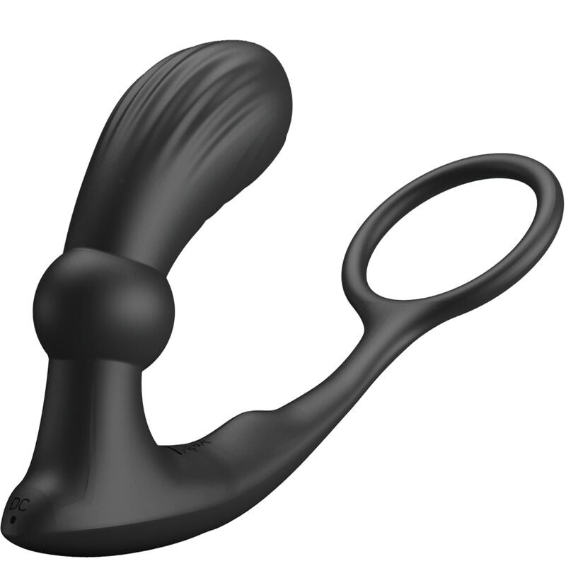 Pretty Love Warren Anello Pene con Plug Anale Vibrante e Impulsi Nero