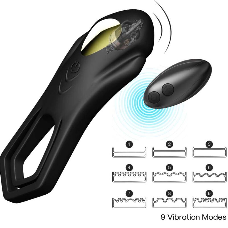Armony Roadster Doppio Anello Vibrante con Telecomando Nero