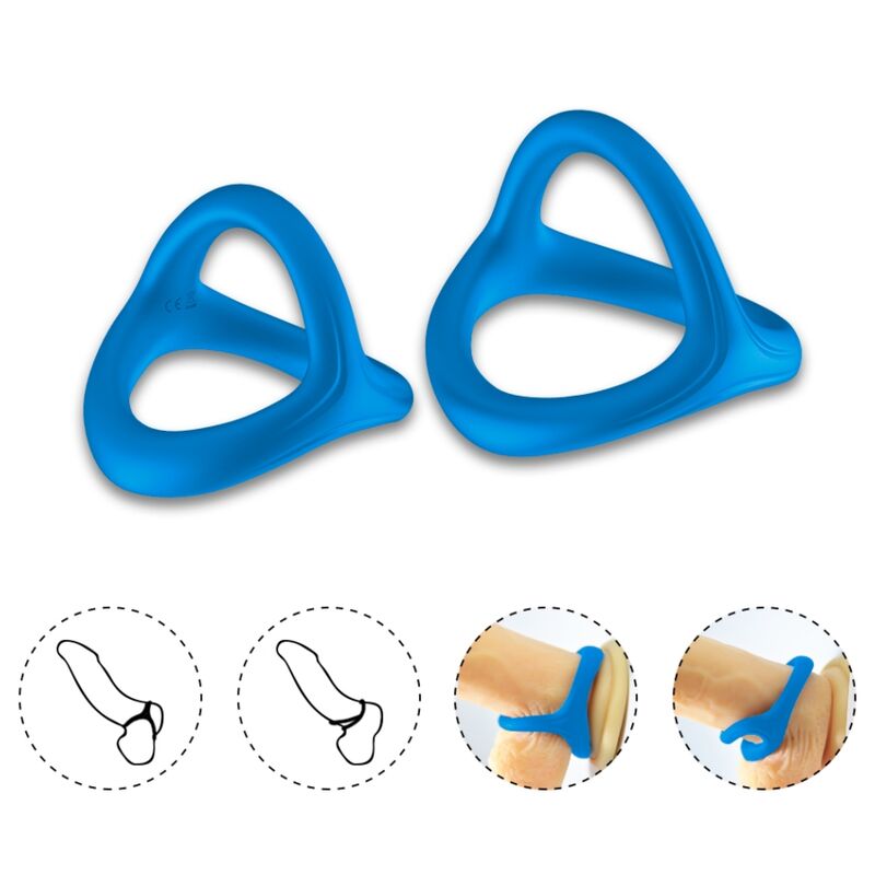 Armony Tresor Anello Triplo in Silicone Blu – immagine 3