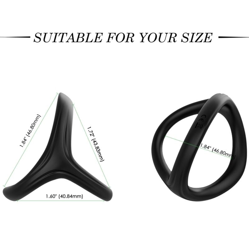 Armony Tresor Anello Triplo in Silicone Nero – immagine 2