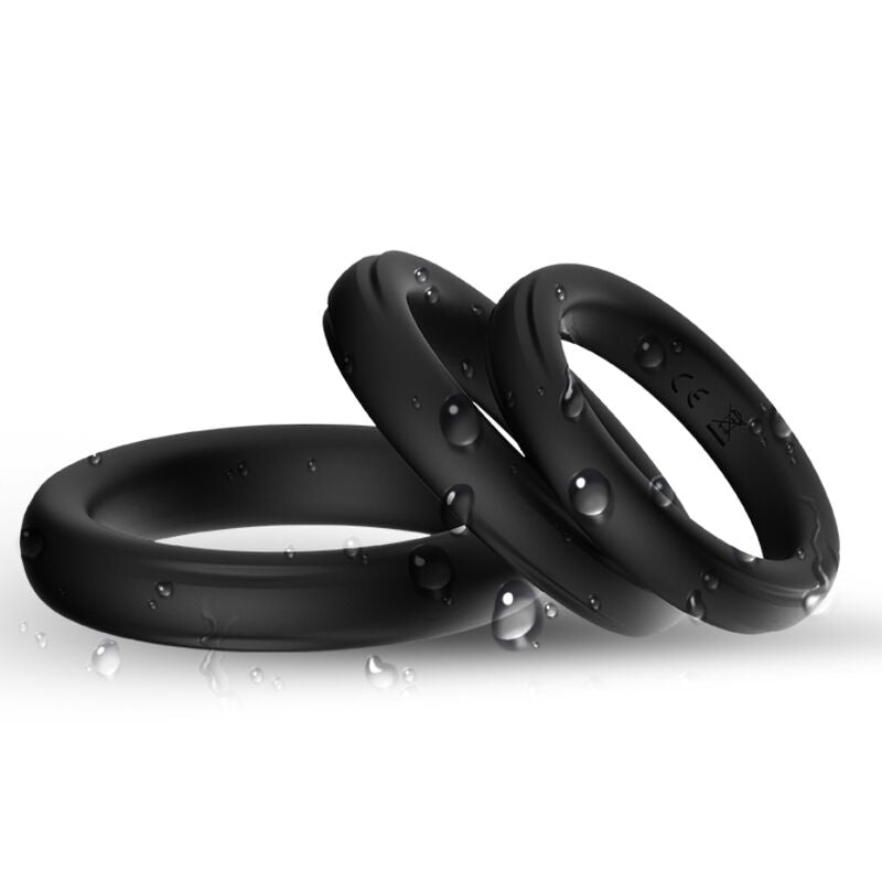 Armony Anello Triplo in Silicone Nero – immagine 2