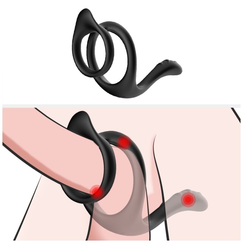 Armony Doppio Anello con Coda Nero – immagine 3
