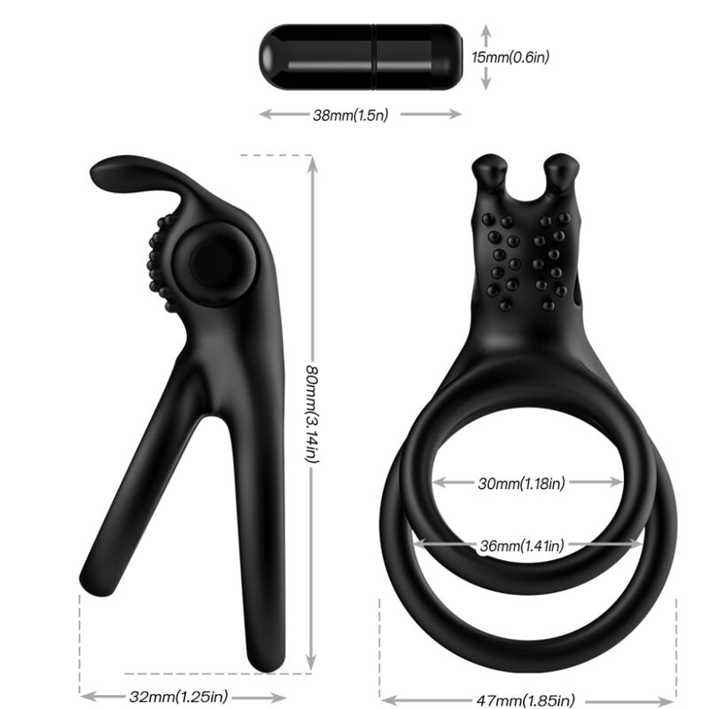 Armony Traveller Doppio Anello con Coniglietto e Bullet Nero – immagine 3