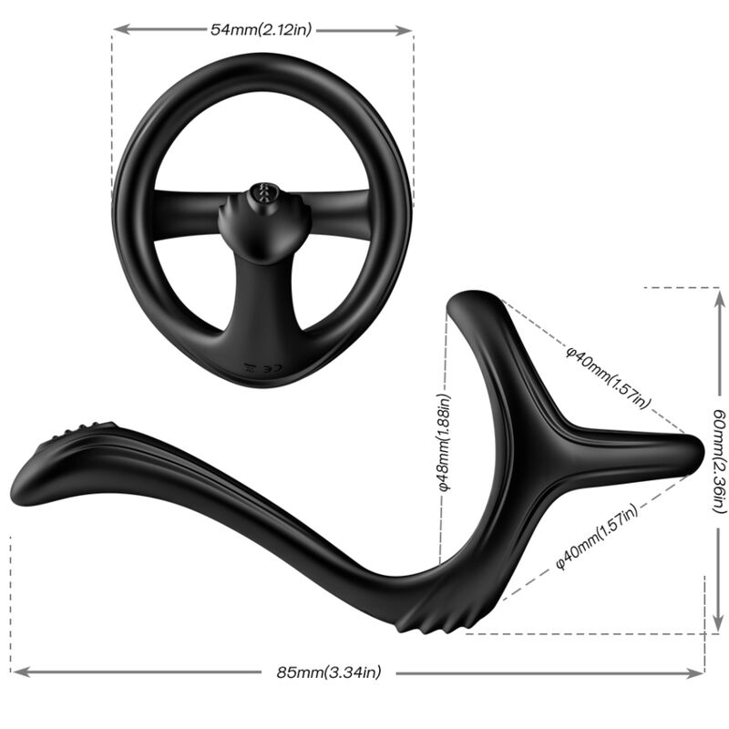 Armony Treasure Doppio Anello con Stimolatore Perineo Nero – immagine 2