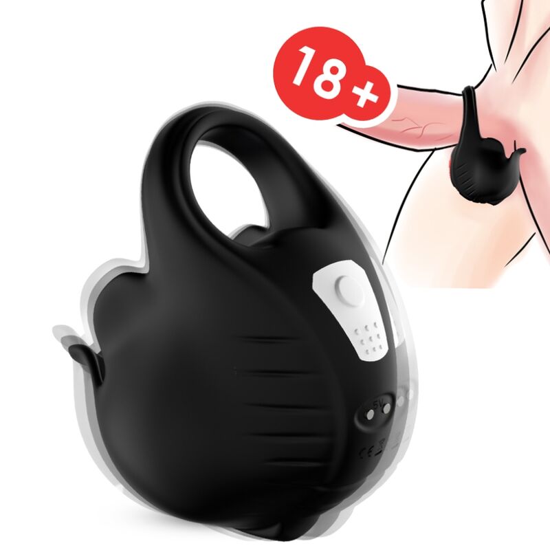Armony Doppio Anello Vibrante con Coppa per Testicoli Nero