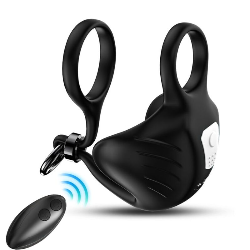 Armony Manta Anello Vibrante per Scroto con Telecomando Nero