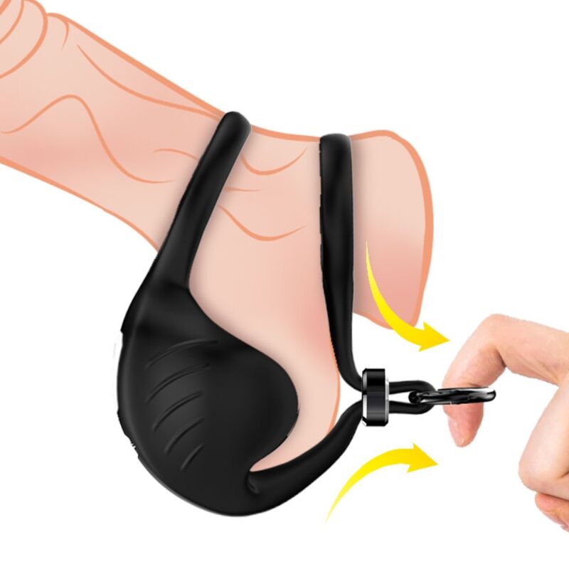 Armony Manta Anello Vibrante per Scroto con Telecomando Nero – immagine 2