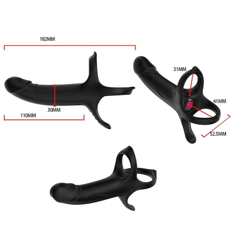 Armony Dildo con Anello Vibrante e Telecomando Nero – immagine 3