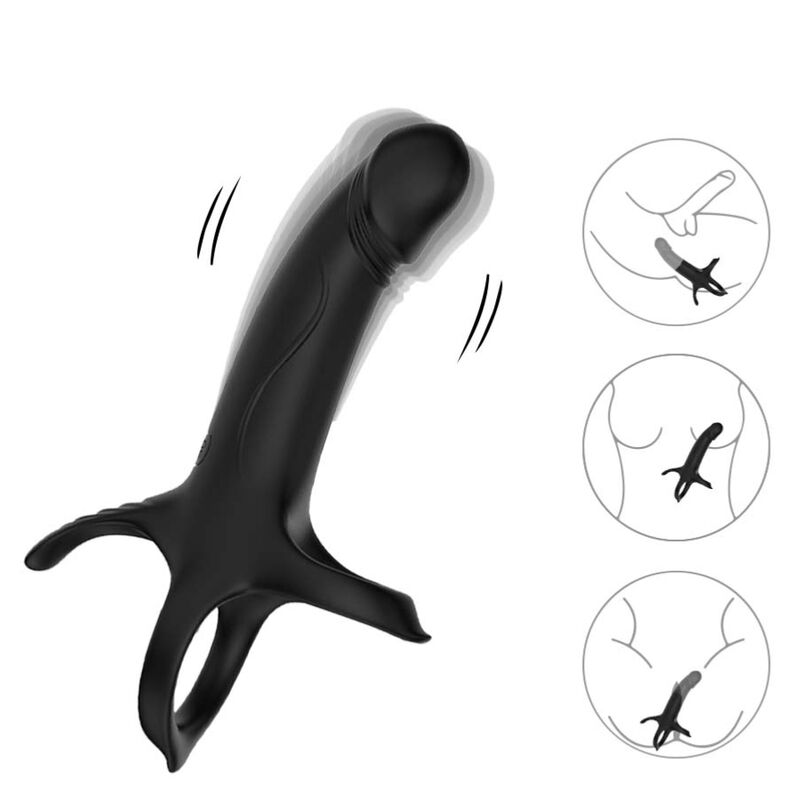 Armony Dildo con Anello Vibrante e Telecomando Nero – immagine 2