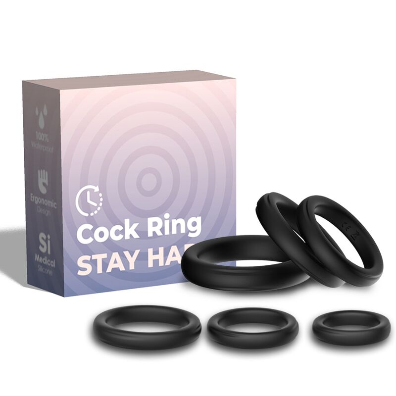 Armony Set 6 Anelli di Chiusura in Silicone Nero