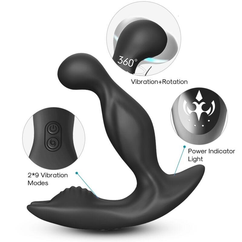 Armony Bat King Vibratore Prostatico Rotante con Telecomando Nero – immagine 2