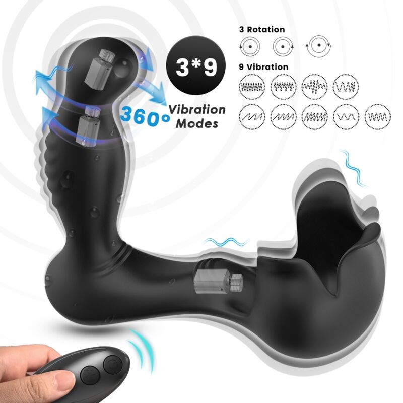 Armony Surround Vibratore Prostatico con Stimolatore Testicoli e Telecomando Nero