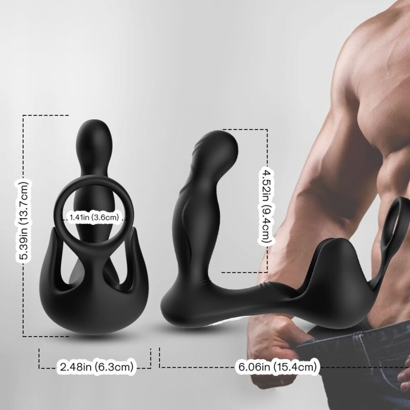 Armony Surround Vibratore Prostatico con Stimolatore Testicoli e Anello Nero – immagine 2