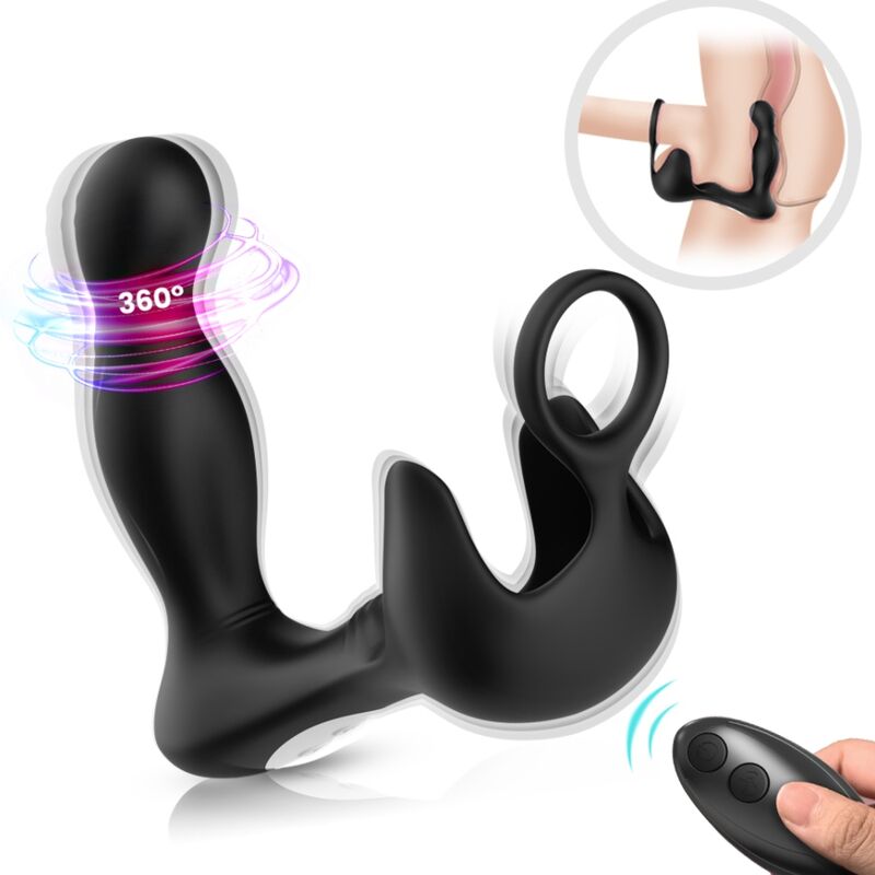Armony Surround Vibratore Prostatico con Stimolatore Testicoli e Anello Nero