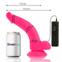 Diversia Dildo Vibrante Flessibile Curvo Punto G Rosa 21,5 cm con Ventosa – immagine 2