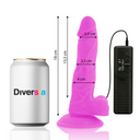 Diversia Dildo Vibrante Flessibile Viola 18 cm con Ventosa – immagine 2