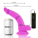 Diversia Dildo Vibrante Flessibile Curvo Punto G Viola 21,5 cm con Ventosa – immagine 2