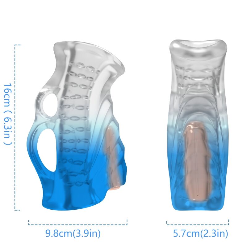 Armony Masturbatore con Appoggio per Dita e Vibrazione Blu – immagine 3