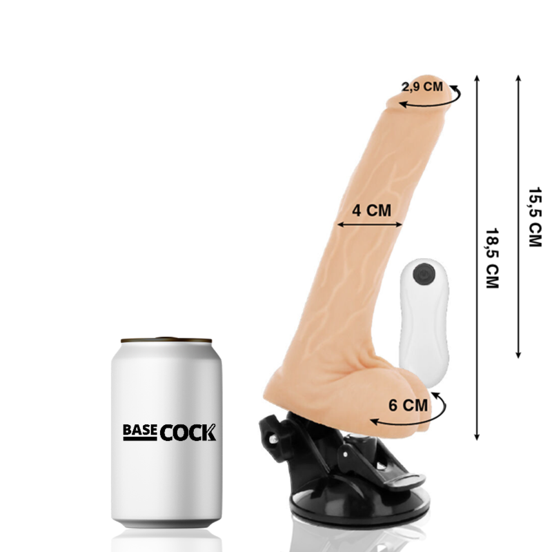 Basecock Vibratore Realistico Snodabile con Telecomando Naturale 18,5 cm – immagine 2