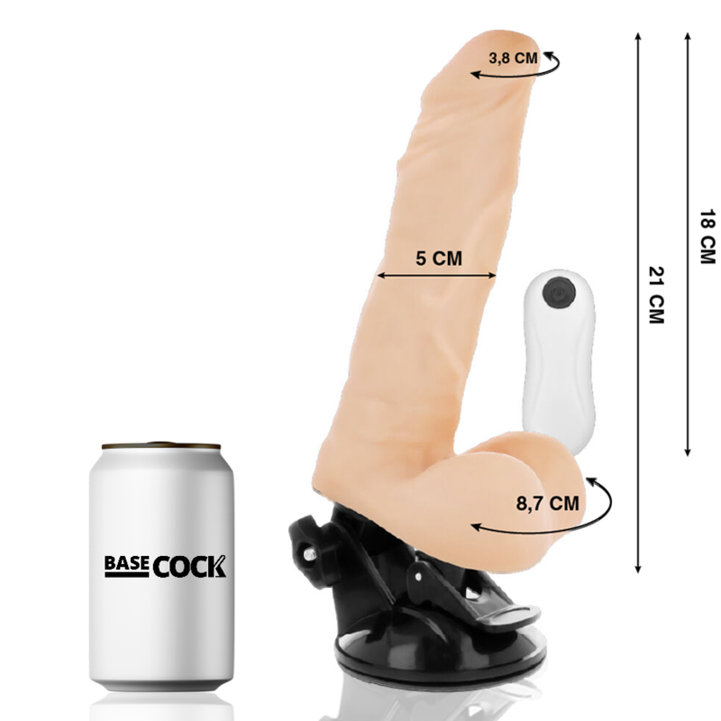 Basecock Vibratore Realistico Snodabile con Telecomando Naturale 21 cm – immagine 2