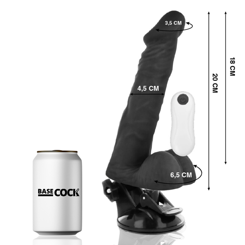 Basecock Vibratore Realistico Snodabile con Telecomando Nero 20 cm – immagine 2