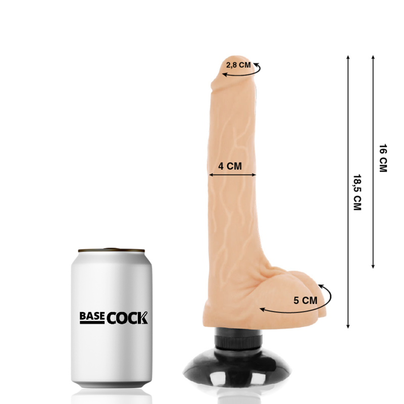 Basecock Vibratore Realistico 2 in 1 Naturale 18,5 cm – immagine 2